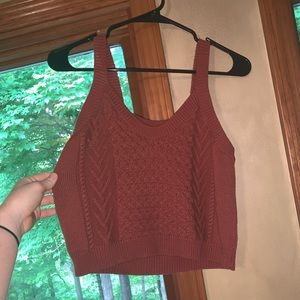 Sweater knit crop tank top